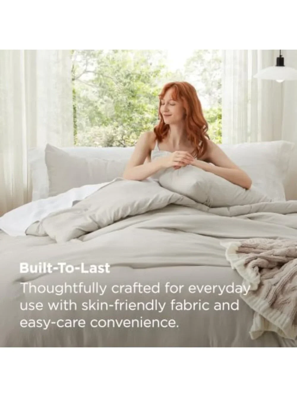 Cozy King Comforter Set - Soft Prewashed 3-Piece Bedding in Beige, 104